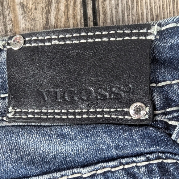 Vigoss The New York Slim Boot Size 7/8 Jeans Bling Pockets - Picture 6 of 15